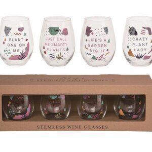PLANT AND POUR WINE GLASSES SET OF 4